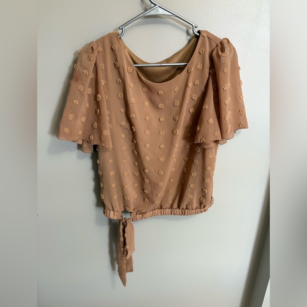 SHEIN Tan Textured Blouse